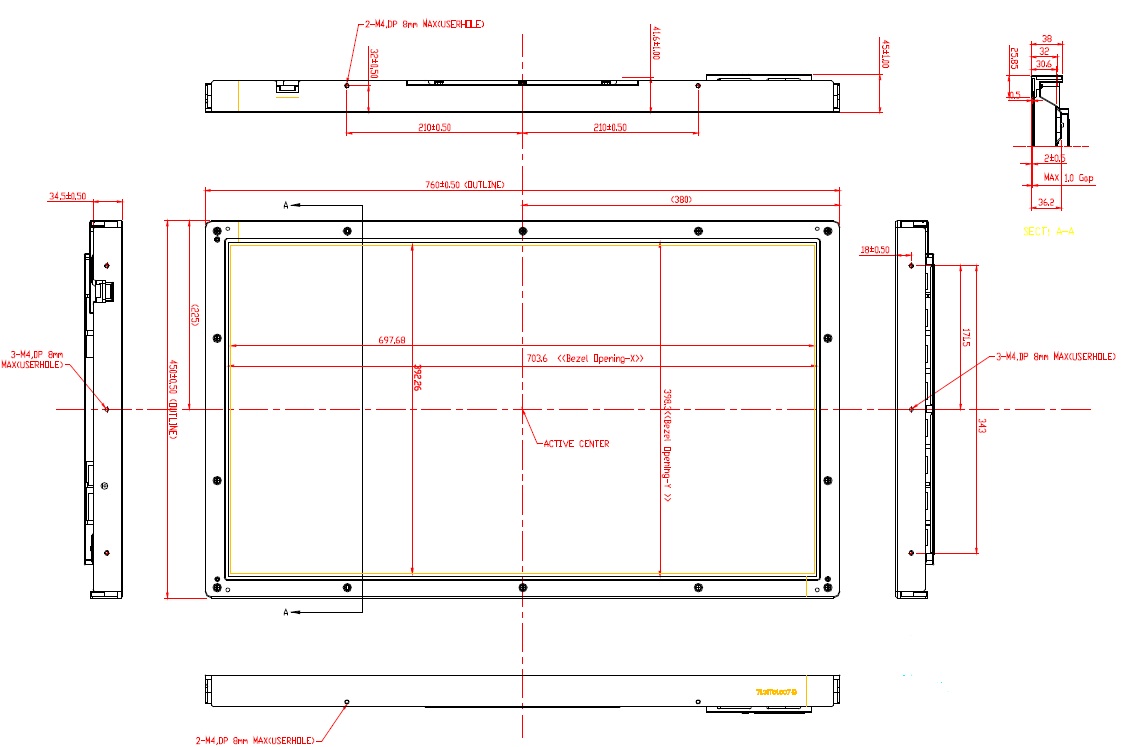 T315XW01 V5, AU, 31.5�WXGA Color TFT-LCD, System pull, a- grade